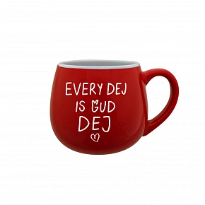EVERY DEJ IS GUD DEJ - červený keramický hrníček 300 ml EVERY DEJ IS GUD DEJ - červený keramický hrníček 300 ml