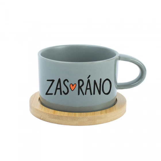 ZAS_RÁNO - šedý hrníček makronka 200 ml