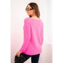 Dámský svetr z měkké pleteniny 35922 neonově růžový - Kesi