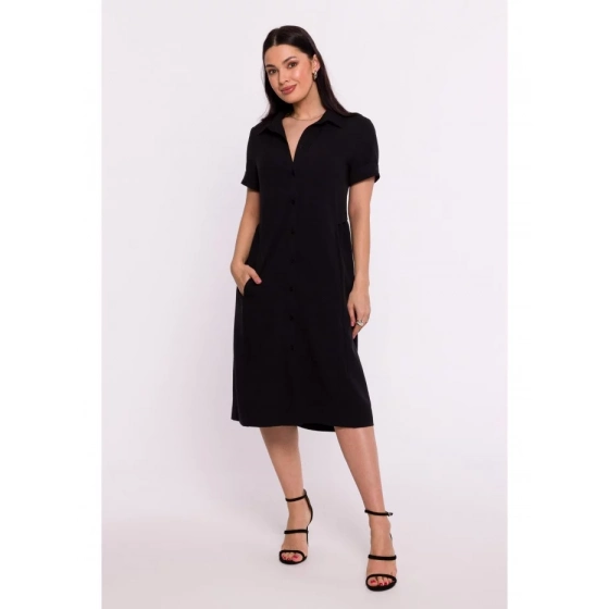 Košilové šaty B282  černé - BeWear
