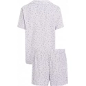 Dámské pyžamo WOVEN SHORT SET 000QS6967E LNU sv. fialové - Calvin Klein