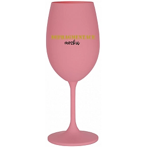 DEFRAGMENTACE MOZKU - růžová sklenice na víno 350 ml