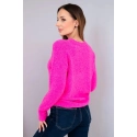 Svetr dámský z baby alpaky 37309 neonově růžový - Kesi