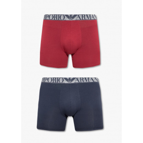 Pánské boxerky 2 pack 111912 2F720 61735 tm.modrá/vínová - Emporio Armani