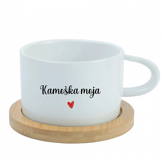 Kamoška moja - bílý hrníček makronka 200 ml