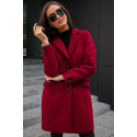 Dámský kabát PLA0012 Bordó - Roco Fashion