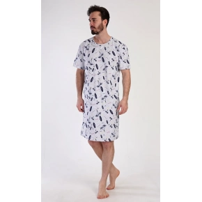 Pánská noční košile Surfing Šedá s potiskem - Vienetta Pánská noční košile Surfing Šedá s potiskem - Vienetta