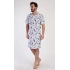 Pánská noční košile Surfing Šedá s potiskem - Vienetta