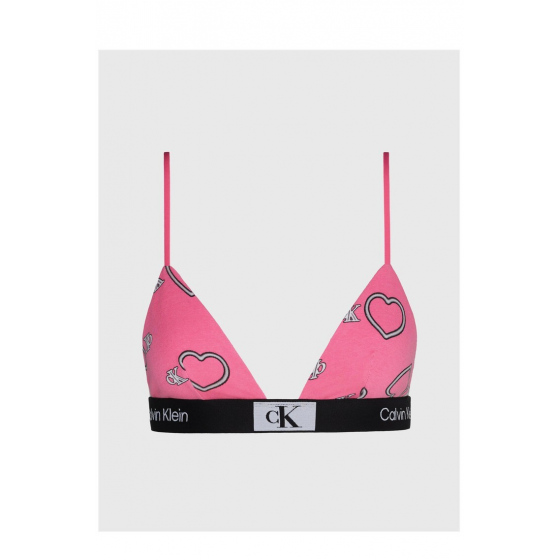 Dámské podprsenka 000QF7478E KCC růžová se srdíčky - Calvin Klein