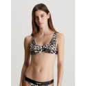 Dámská plavková podprsenka KWKW02489 0GM vzor leopard - Calvin Klein