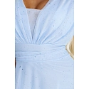 Dlouhé třpytivé šaty plus size 654-3 modré - Numoco