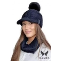 Dámská čepice KORYNA s bambulí - Kamea