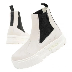 Dámské kotníkové boty Mayze Chelsea Suede W 382829 02 Ecru s černou - Puma
