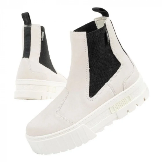 Dámské kotníkové boty Mayze Chelsea Suede W 382829 02 Ecru s černou - Puma