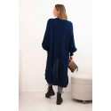 Dlouhý kardigan 34855 svetr tmavě modrý - Kesi