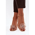 Dámské sandály na podpatku s ozdobou D&A MR52-238 Růžové zlato - D&A