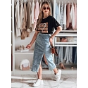 Džínová midi sukně CY0481 modrá - FashionStreet 
