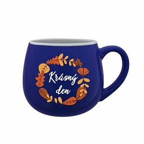 KRÁSNÝ DEN (PODZIM) - modrý keramický hrníček 300 ml KRÁSNÝ DEN (PODZIM) - modrý keramický hrníček 300 ml