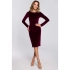 Dámské velurové šaty M565 Vínová maroon - MOE