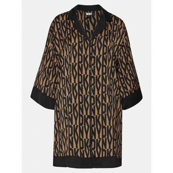 Dámská noční košile YI00017 202 hnědá s potiskem - DKNY