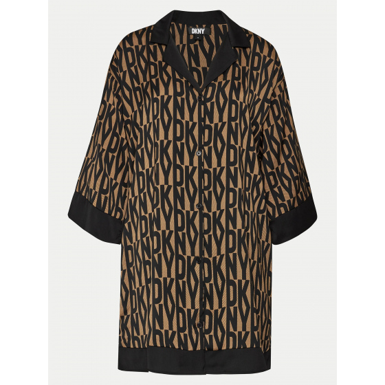 Dámská noční košile YI00017 202 hnědá s potiskem - DKNY