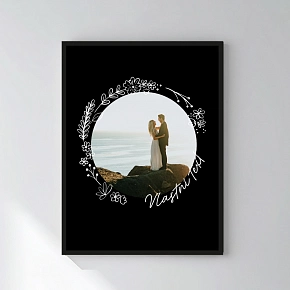 Personalizovaný magický fotoobraz v rámu - 30x40 - květinové orámování Personalizovaný magický fotoobraz v rámu - 30x40 - květinové orámování