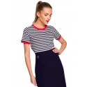 Sukně s vysokým pasem S297 tmavě modrá - Stylove
