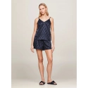 Dámský pyžamový set dárkové balení GIFT PYJ CAMI SET & SLIPPERS UW0UW04855 DW5 tm. modré - Tommy Hilfiger