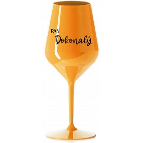 PAN DOKONALÝ - oranžová nerozbitná sklenice na víno 470 ml