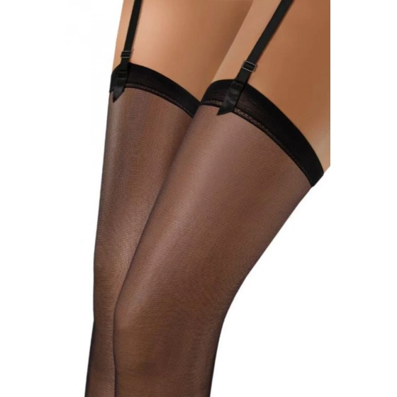Dámské punčochy k podvazkovému pásu PDP 02 Černá - Sesto senso