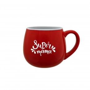 SUPER MÁMA (SPECIÁLNÍ EDICE) - červený keramický hrníček 300 ml