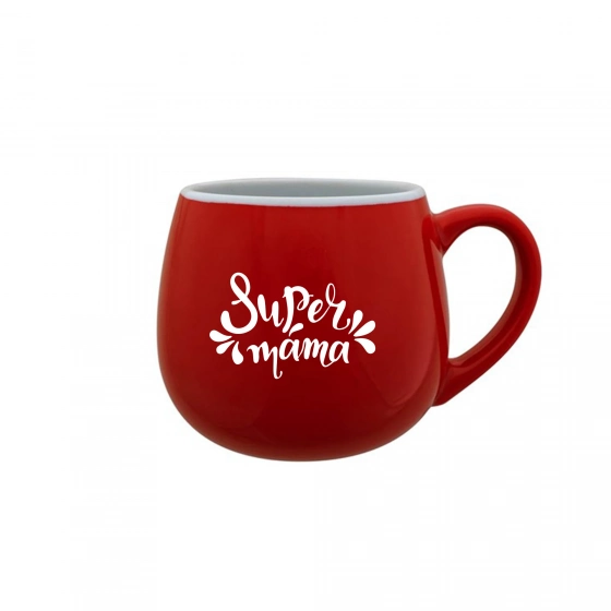 SUPER MÁMA (SPECIÁLNÍ EDICE) - červený keramický hrníček 300 ml