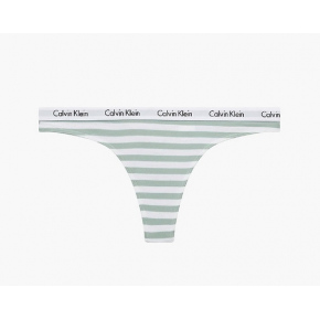 Dámská tanga D1617E 5XD bílá/zelená - Calvin Klein