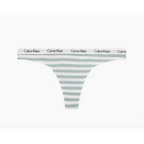Dámská tanga D1617E 5XD bílá/zelená - Calvin Klein