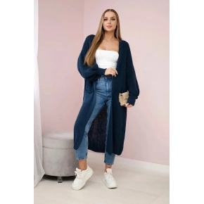 Dámský svetr dlouhý kardigan IT-8 Tmavě modrá - K-Fashion Dámský svetr dlouhý kardigan IT-8 Tmavě modrá - K-Fashion