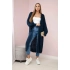 Dámský svetr dlouhý kardigan IT-8 Tmavě modrá - K-Fashion