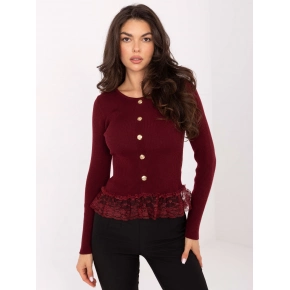 Dámská svetřík PM SW YIS1027.85 Bordó - FPrice Dámská svetřík PM SW YIS1027.85 Bordó - FPrice