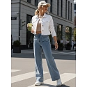 Dámské široké džíny UY2871 modré - FashionStreet