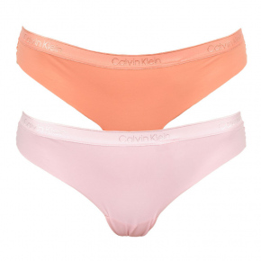 Tanga 2pcs QD3695E-CDJ oranžovorůžová - Calvin Klein