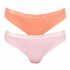 Tanga 2pcs QD3695E-CDJ oranžovorůžová - Calvin Klein