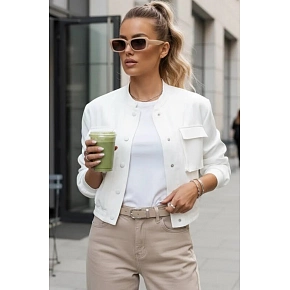 Dámská bunda bomber TY4305 smetanová - FashionStreet