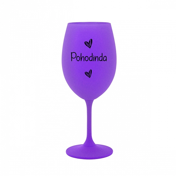 POHODINDA - fialová sklenice na víno 350 ml