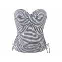 Dámský vrchní díl plavek Tankiny Anya Stripe SW0891 Černo-bílá - Panache