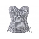 Dámský vrchní díl plavek Tankiny Anya Stripe SW0891 Černo-bílá - Panache