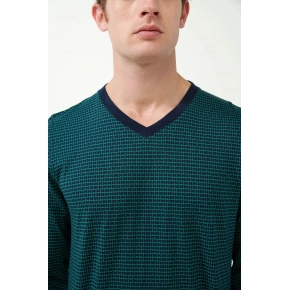 Vamp - Pánská noční košile  21604 zeleno-černá - Vamp