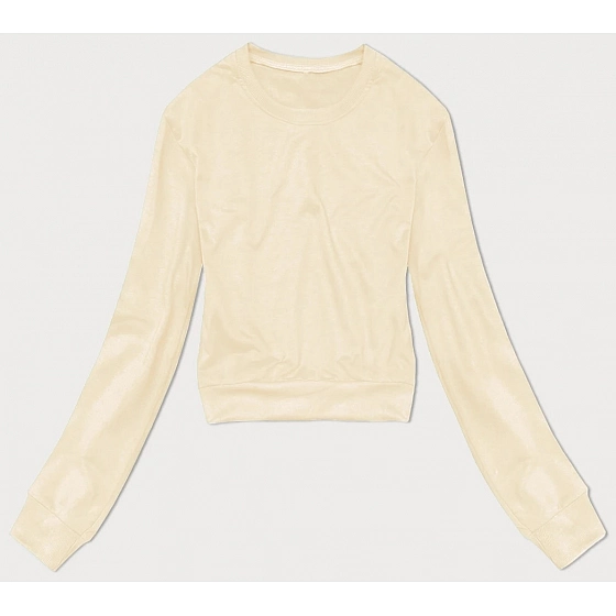 Dámská tenká krátká mikina ecru (8B938-67+132) - J.Style