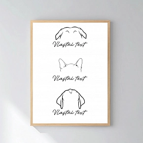 Personalizovaný magický fotoobraz v rámu - 30x40 - zvířecí ouška