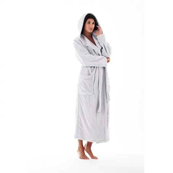 Dámský župan s kapucí SIENA 3156 9151 šedý - Vestis