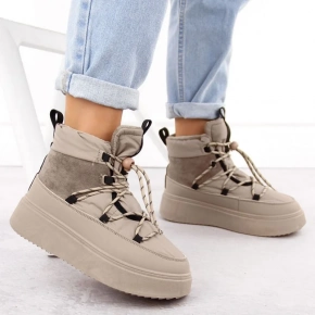 Dámské sněhule na platformě WOL280B Béžová - Potocki