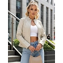 Dámská kožená bunda TY5659 smetenová - FashionStreet